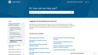 Logging In & Accessing your Account | Learning Help - LinkedIn
