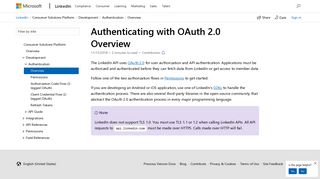 Authenticating with OAuth 2.0 | LinkedIn Developer Network