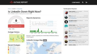 LinkedIn Down? Service Status, Map, Problems History - Outage.Report