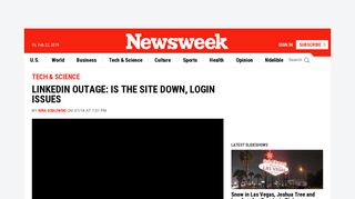 LinkedIn Outage: Is the Site Down, Login Issues - Newsweek