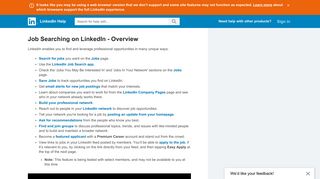 Job Searching on LinkedIn - Overview | LinkedIn Help