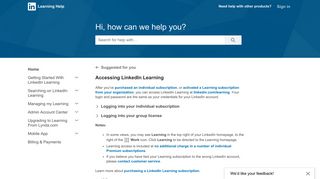 Accessing LinkedIn Learning | Learning Help