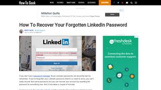 How To Recover Your Forgotten LinkedIn Password