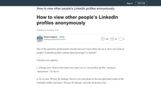 How to view other people's LinkedIn profiles anonymously