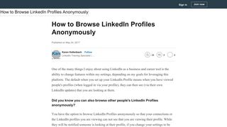 How to Browse LinkedIn Profiles Anonymously