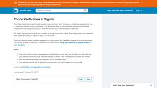 Phone Verification at Sign In | LinkedIn Help
