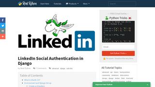 LinkedIn Social Authentication in Django – Real Python