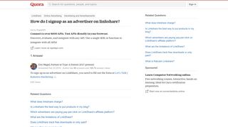 How to signup as an advertiser on linkshare - Quora
