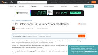 Fluke Linksprinter 300 - Guide? Documentation? - Networking ...