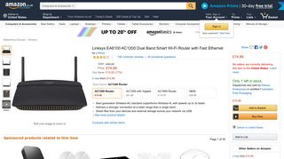 Linksys EA6100 AC1200 Dual Band Smart Wi-Fi Router with Fast ...