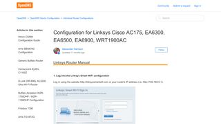 Configuration for Linksys Cisco AC175, EA6300, EA6500, EA6900 ...