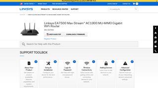 Linksys EA7500 Max-Stream™ AC1900 MU-MIMO Gigabit WiFi ...