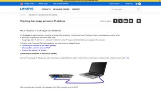 Linksys Official Support - Checking the Linksys gateway's IP address