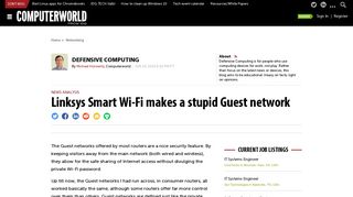 Linksys Smart Wi-Fi makes a stupid Guest network | Computerworld