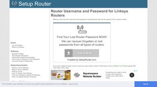 Router Username and Password for Linksys Routers - SetupRouter