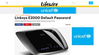 Linksys E2000 Default Password - Lifewire