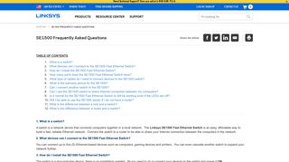Linksys Official Support - SE1500 Frequently Asked Questions