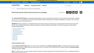 Resolving common Linksys cloud account error messages