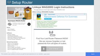 How to Login to the Linksys WAG200G - SetupRouter