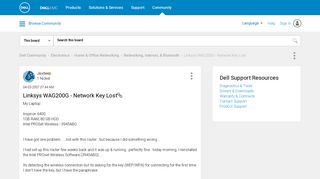 Linksys WAG200G - Network Key Lost - Dell Community
