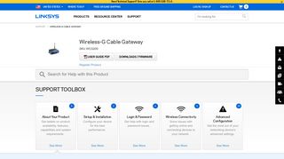 Linksys Official Support - Wireless-G Cable Gateway