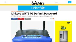 Linksys WRT54G Default Password and Other Support Info - Lifewire