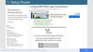 Login to Linksys WRT54G Router - SetupRouter