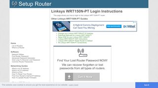 How to Login to the Linksys WRT150N-PT - SetupRouter