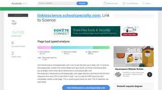Access linktoscience.schoolspecialty.com. Link to Science