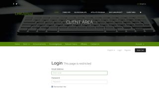 Client Area - LinkUpHost