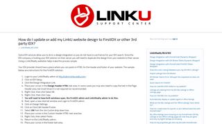 How do I update or add my LinkU website design to FirstIDX or other ...