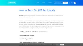 How to Turn On 2FA for Linode | Turn It On