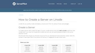 How to Create a Server on Linode - ServerPilot