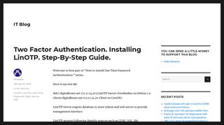 Two Factor Authentication. Installing LinOTP. Step-By-Step Guide. – IT ...