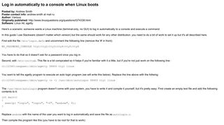 Linux-Stuff: Log in automatically to a console when Linux boots
