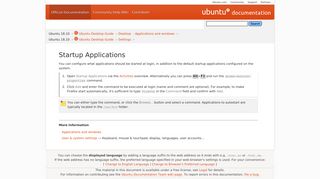 Startup Applications - Ubuntu Documentation