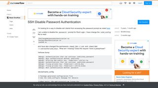 SSH Disable Password Authentication - Stack Overflow