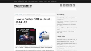 How to Enable SSH in Ubuntu 16.04 LTS | UbuntuHandbook