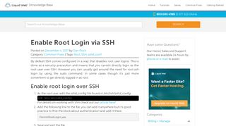 Enable Root Login via SSH | Liquid Web Knowledge Base