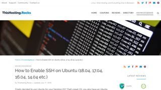 How to Enable SSH on Ubuntu (18.04, 17.04, 16.04, 14.04 etc ...