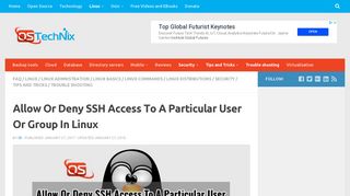 Allow Or Deny SSH Access To A Particular User Or Group In Linux ...