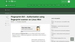 Fingerprint GUI - Authorization using fingerprint scanner on Linux Mint