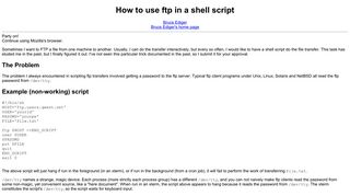 Using ftp in a shell script - Bruce Ediger's web pages