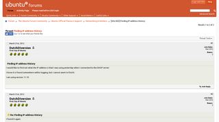 [SOLVED] Finding IP address History - Ubuntu Forums