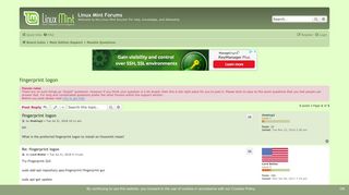 fingerprint logon - Linux Mint Forums