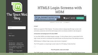 HTML5 Login Screens with MDM – The Linux Mint Blog