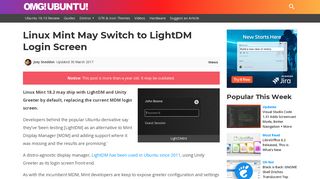 Linux Mint May Switch to LightDM Login Screen - OMG! Ubuntu!
