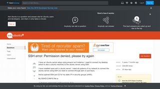server - SSH error: Permission denied, please try again - Ask Ubuntu