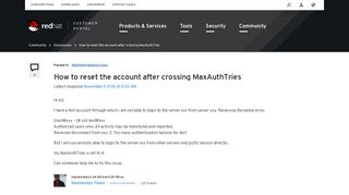 How to reset the account after crossing MaxAuthTries - Red Hat ...