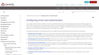 Configuring smart card authentication